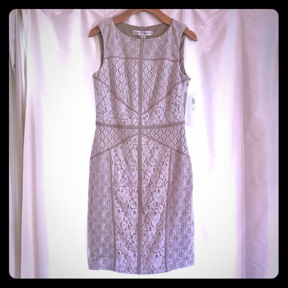 Nordstrom Maggy London Lace White & Nude Dress